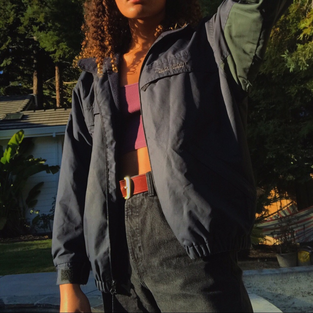 blue and green polo Ralph Lauren jacket